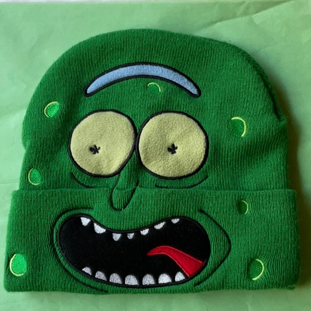 💚 RICK and MORTY™️ PICKLE ROCK RICK BEENIE 💚 - Picture 5 of 16